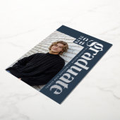 2026 Modern Graduate Blue Photo Graduation Silver 箔招待状 (回転した状態)