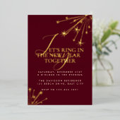 2026 Modern Minimal Classic Typography New Years 箔招待状 (立ち正面)