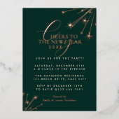 2026 Modern Minimal Classic Typography New Years 箔招待状 (正面)
