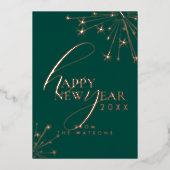 2026 Modern Minimal Photopop Teal Typography 箔シーズンカード (正面)