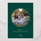 2026 Modern Minimal Photopop Teal Typography 箔シーズンカード (裏面)