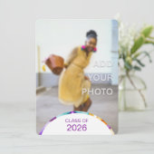 2026 Modern Stylish Graduation Photo Invitation 招待状 (スタンド正面)