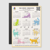 2026 Monthly Calendar Pastel Playful Cat Magnet (正面/裏面)