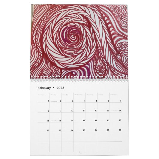 2026 Monthly Wall Calendar カレンダー (2月 2026)