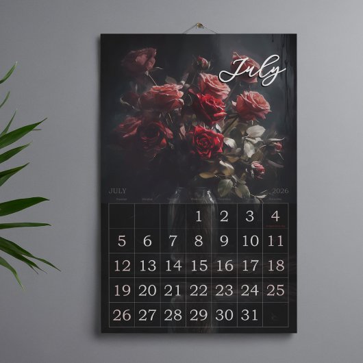 2026 moody floral bouquets カレンダー