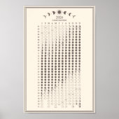 2026 Moon Phase Lunar Cycles Calendar Minimalist ポスター (正面)