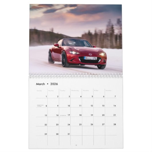 2026 MX-5 Miata Vol 2 Calendar カレンダー (3月 2026)