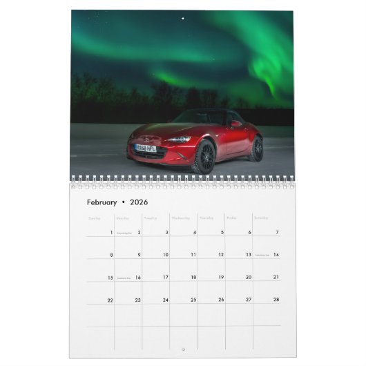 2026 MX-5 Miata Vol 2 Calendar カレンダー (2月 2026)