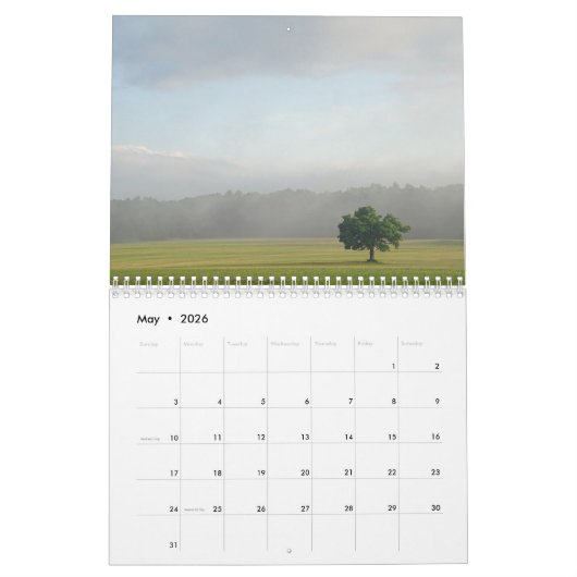 2026 Nature Calendar カレンダー (5月 2026)