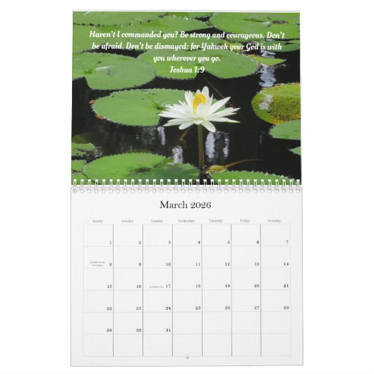 2026 Nature's Blessings Calendar カレンダー (3月 2026)