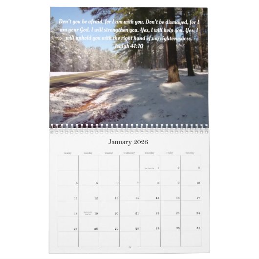 2026 Nature's Blessings Calendar カレンダー (1月 2026)