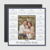 2026 Navy Blue Photo Magnetic Calendar (正面/裏面)