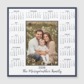 2026 Navy Blue Photo Magnetic Calendar (正面)