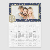 2026 Navy Gold Custom Photo Magnetic Calendar (正面)