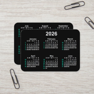 2026 Neon 52週間ISOカレンダー(Janz) 名刺