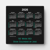 2026 Neon 52週間ISOデスクカレンダー(Janz) フォトプラーク (正面)