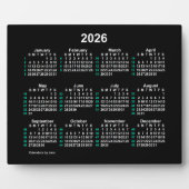 2026 Neon 52週間ISOデスクカレンダーby Janz 8x10 フォトプラーク (正面)