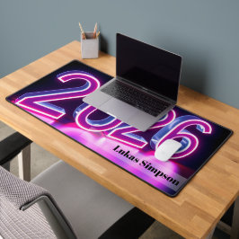 2026 Neon Futuristic Cyberpunk Gaming デスクマット