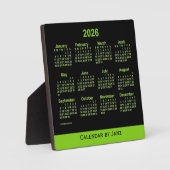 2026 Neon Yellow Green Desk Calendar by Janz フォトプラーク (正面)