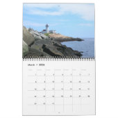 2026 New England Lighthouse-Calendar Calendar カレンダー (3月 2026)