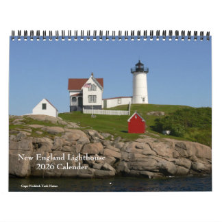2026 New England Lighthouse-Calendar Calendar カレンダー