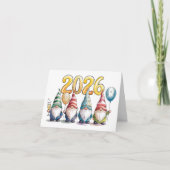 2026 New Year Cute Gnomes Celebration Party シーズンカード (正面)