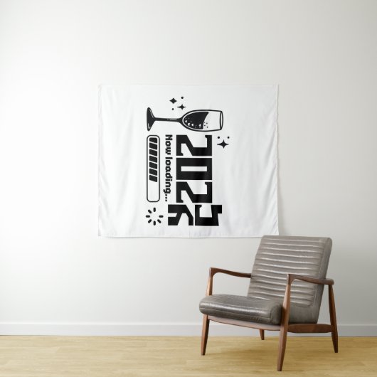 2026 New Year Loading Celebration Typography タペストリー (インサイチュ(横))