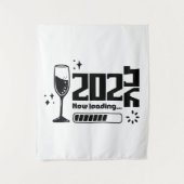 2026 New Year Loading Celebration Typography タペストリー (正面)