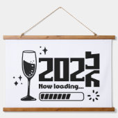 2026 New Year Loading Celebration Typography 吊り下げ型タペストリー (正面)