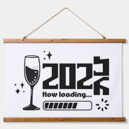 2026 New Year Loading Celebration Typography 吊り下げ型タペストリー