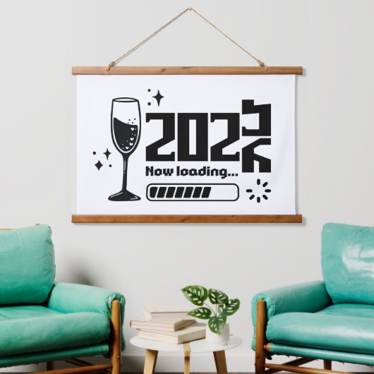 2026 New Year Loading Celebration Typography 吊り下げ型タペストリー (リビング)