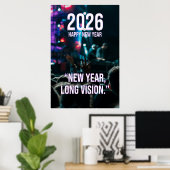 2026 New Year Long Vision Motivation Poster ポスター (ホームオフィス)