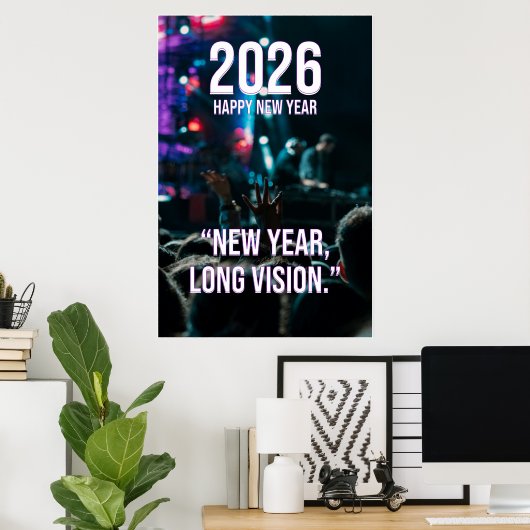 2026 New Year Long Vision Motivation Poster ポスター (ホームオフィス)