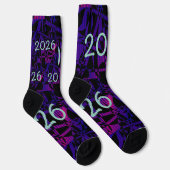 2026 New Year New Years socks purple fun funny ソックス (右)