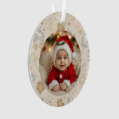 2026 New Year Photo Ornament – Gold Fireworks オーナメント (正面)