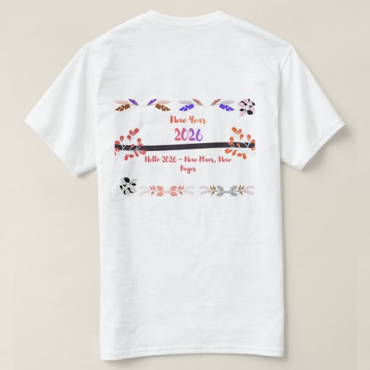 2026 New Year Resolution - Fresh Start Goals  Tシャツ (デザイン裏面)