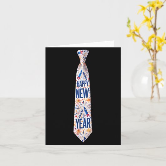 2026 New Year’s Party Fireworks Funny Celebration  カード (黄色い花)