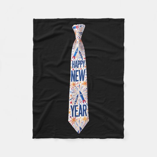 2026 New Year’s Party Fireworks Funny Celebration フリースブランケット (正面)