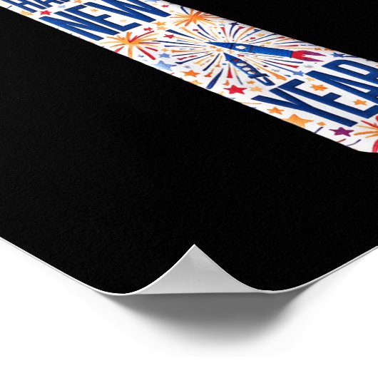 2026 New Year’s Party Fireworks Funny Celebration  ポスター (角)