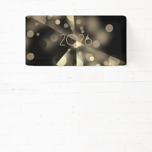 2026 new year with golden bubbles 横断幕 (インサイチュ)