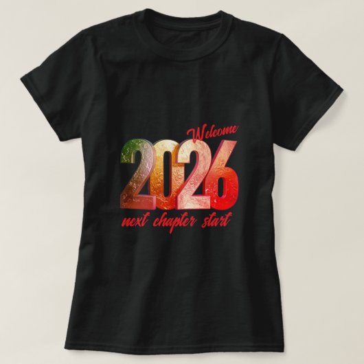 2026 NEW YEAR WOMENS BASIC T-SHIRT Tシャツ (デザイン正面)