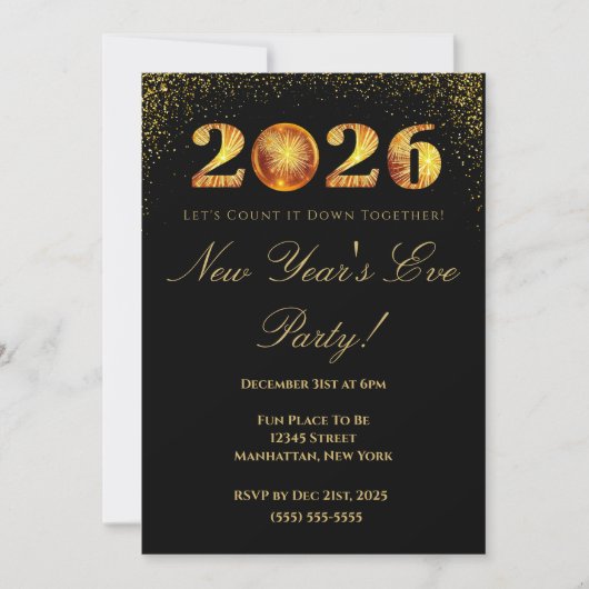 2026 New Year's Eve Party 招待状 (正面)
