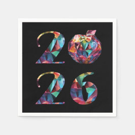 2026 New Year's Eve Party-Colorful スタンダードカクテルナプキン