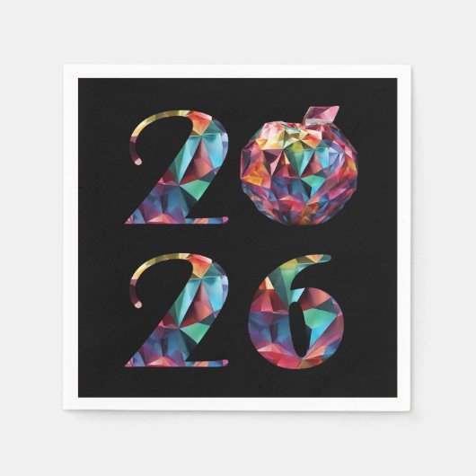 2026 New Year's Eve Party-Colorful スタンダードカクテルナプキン (正面)
