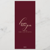 2026 New Years Modern Festive Maroon Typography 招待状 (裏面)