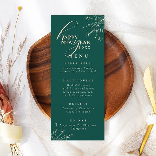 2026 New Years Modern Festive Teal Typography 招待状