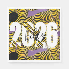 2026 New Years Trippy Bold Font スタンダードランチョンナプキン