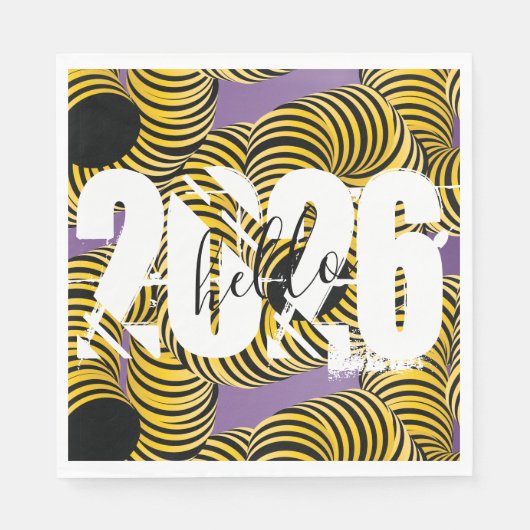 2026 New Years Trippy Bold Font スタンダードランチョンナプキン (正面)