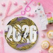2026 New Years Trippy Bold Font ペーパープレート (パーティー)