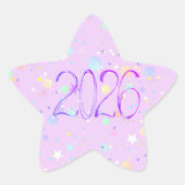 2026 number new year cute pink purple 星シール (正面)